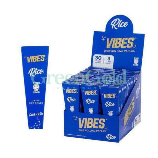 Conos Arroz King Size Caja con 3 | VIBES - GreenGold Vape Shop - Papeles para rolar