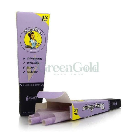 Conos Purple 1 1/4 Paquete con 6 Piezas | Blazy Susan - GreenGold Vape Shop - Papeles para rolar