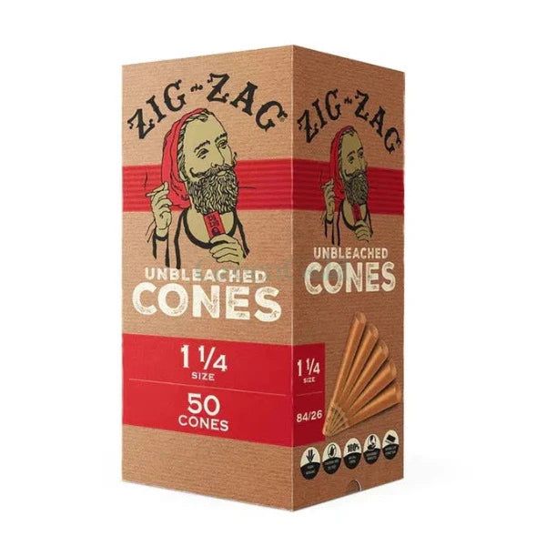 Conos Zig Zag Sin Blanquear 1 1/4 50 Piezas - GreenGold Vape Shop - Papeles para rolar