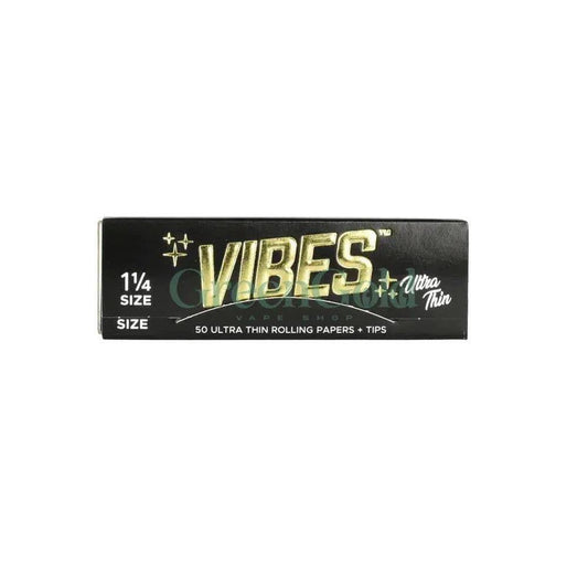 Papel para Rolar con Filtros Ultra Thin 1 1/4¨ | VIBES - GreenGold Vape Shop - Papeles para rolar