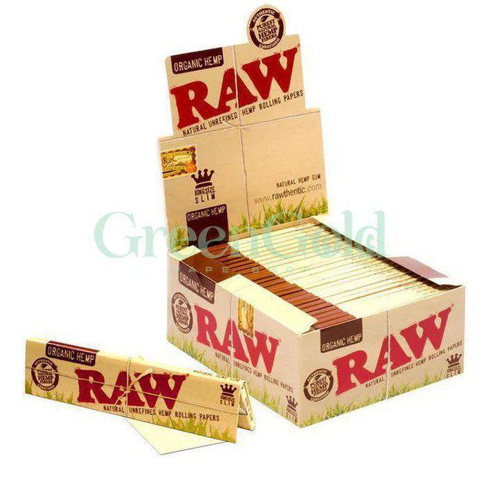 Papeles para Rolar Organic Hemp 1 1/4¨ | RAW - GreenGold Vape Shop - Papeles para rolar