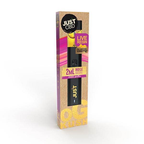 Vape Desechable de Resina Viva Just CBD 1000 mg 2 ml con 1500 puffs - GreenGold Vape Shop - Vaporizador de cartucho